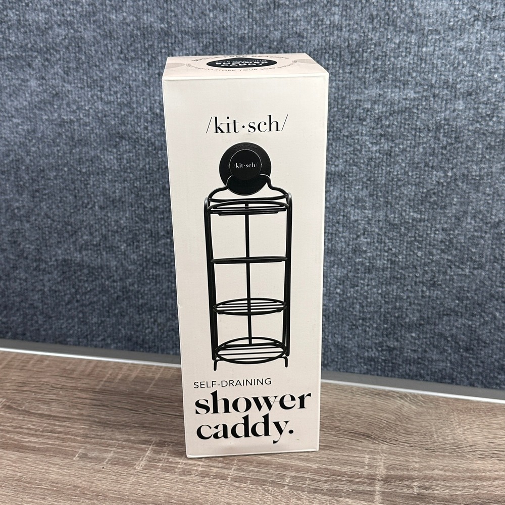 Kitsch Self-Draining Stainless Steel Shower Caddy Rust Proof Suction Cup Strong